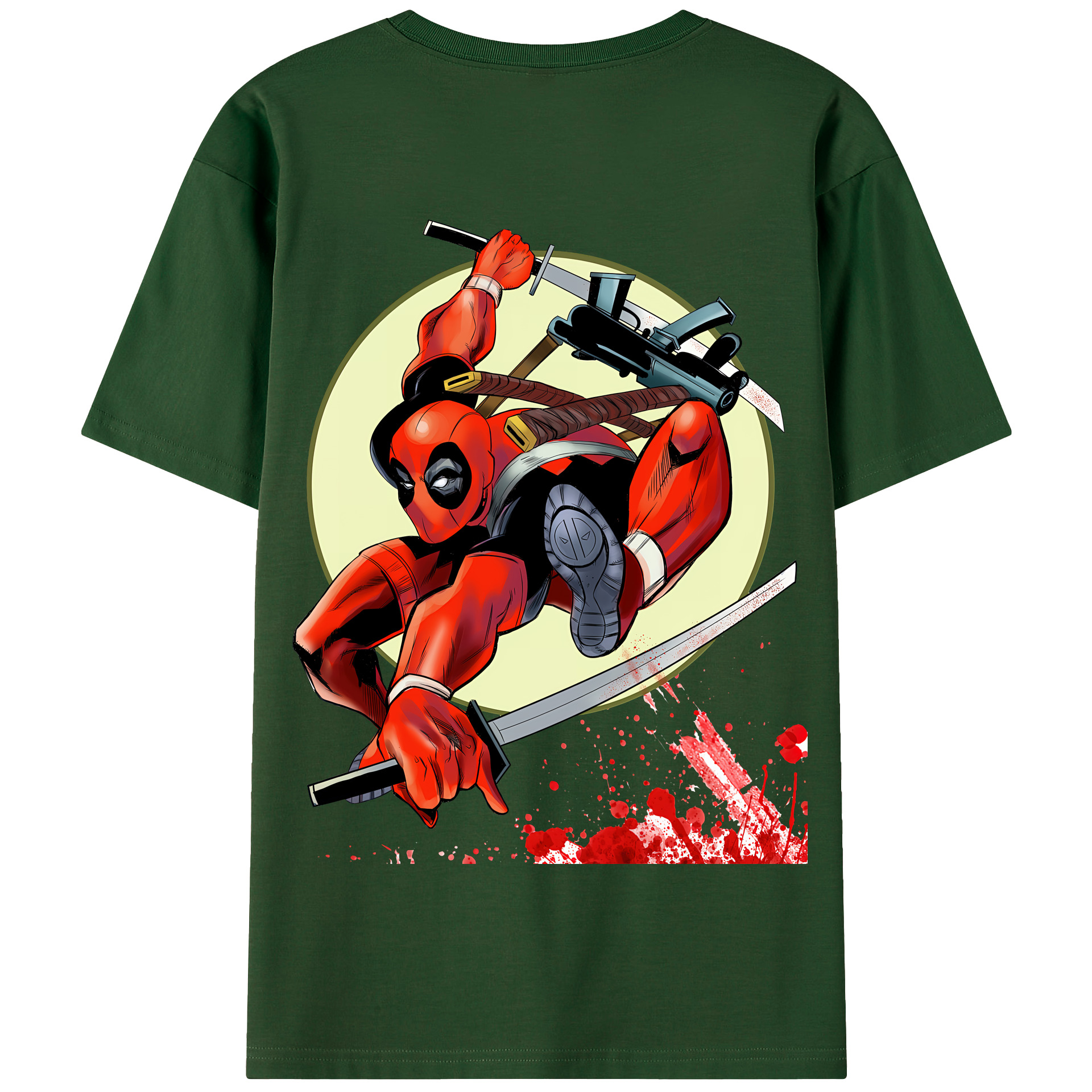 （画像用） Deadpool デッドプール 綿100％半袖Tシャツ（背面プリント）